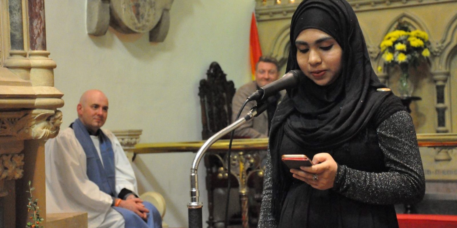 Noor Hasina gives an address