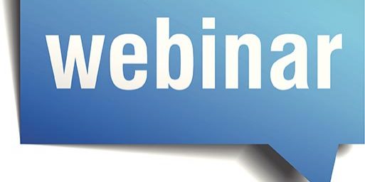 Webinar blue 3d realistic paper speech bubble isolated on white